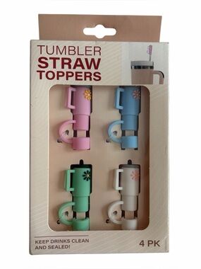 Mini Stanley Cup Tumbler Shaped Straw Topper 4 Piece Set NWT Evriholder Green